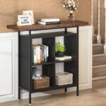 Stolik bar table in walnut-black shade 100x35x110cm - Слика 2