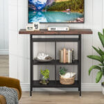 Stolik bar table in walnut-black shade 100x35x110cm - Слика 3