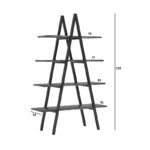 Naroki bookcase metal black with walnut shade 90x30x155cm - Image 3