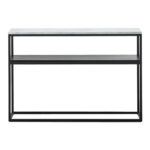 Castel I console in white marble look - black metal 120x35x80cm - Слика 2