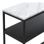 Castel I console in white marble look - black metal 120x35x80cm - Слика 4