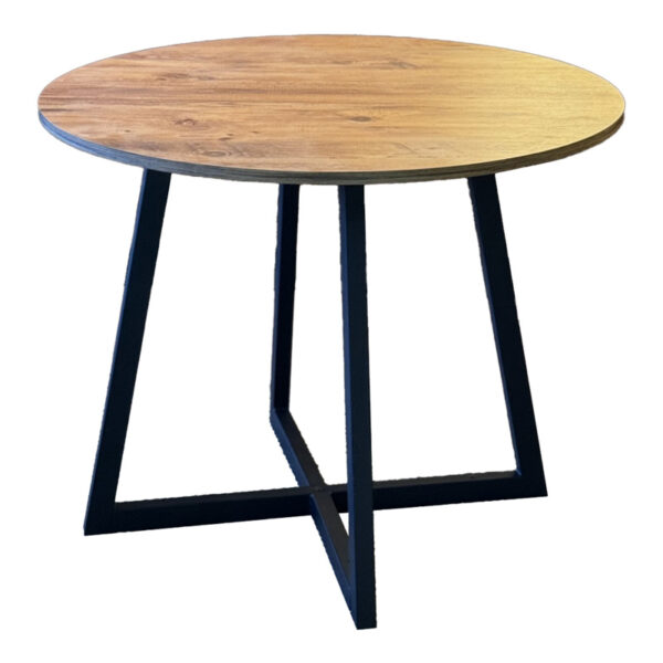 Sarah table in natural shade with black metal frame Φ90x75cm