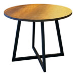 Sarah table in walnut shade with black metal frame Φ90x75cm