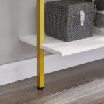 Harris Wall Shelf in white with gold metal frame 60x22x200cm - Слика 4