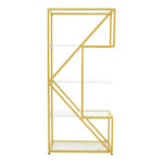 Aylan shelf glass - metal in gold tone 100x30x200cm - Слика 2