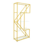 Aylan shelf glass - metal in gold tone 100x30x200cm