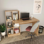 Work desk with bookcase Dustin in oak 118x56x112cm - Слика 2