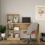 Work desk with bookcase Dustin in oak 118x56x112cm - Слика 3