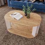 Solka table in oak shade with light gray 90x56x40cm - Слика 2