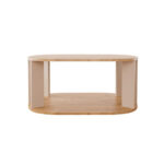 Маса Solka во дабова нијанса со светло сива боја 90x56x40 см