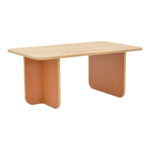 Boca table in oak-brick  shade 100x60x42cm