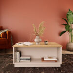 Monik table in oak-light gray shade 90x56x40cm - Image 2