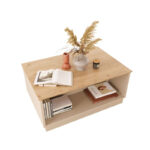 Monik table in oak-light gray shade 90x56x40cm - Image 3