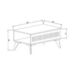 Marla table in walnut shade 90x56x40cm - Слика 3