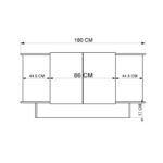 Aramos sideboard in anthracite - oak shade 180x45x80cm - Слика 5