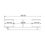 Aramos TV cabinet in anthracite-oak shade 180x33x50cm - Слика 5