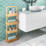 Floor shelf Ollie wooden bambou in natural color 28x16x88cm - Image 2