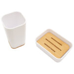 Bath accessories set 2pcsNature pp white color - Image 2