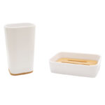 Bath accessories set 2pcsNature pp white color