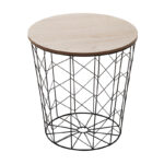 Помошна масичка Кабел во даб-црна боја Д37.5x37 см