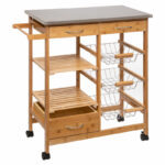 7-Tier trolley Esla bamboo natural-white 73,5x37x86cm