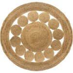 Lace carpet jute natural D120x1cm