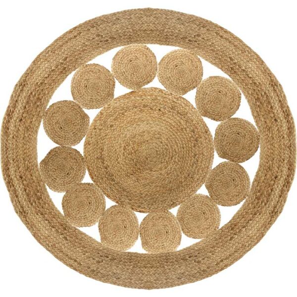 Чипкан тепих од јута природна D120x1 см