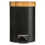 Trash bin 3L Dustbin metal-pp black-oak - Слика 2
