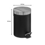 Trash bin 3L Dustbin metal-pp black-oak - Слика 5