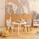 Children's table Playful white-natural D60x43,5cm - Слика 2