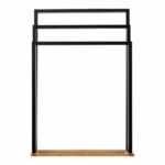 Floor hanger Tower MDF-bamboo black-natural 55x24x82cm - Слика 2