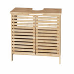 Bathroom bench for sink Sicela in natural color 60x28x80cm - Image 2