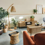 Floor lamp Sean E27 60W bamboo beige 52x30x158cm - Слика 3