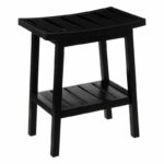 Stool Dael bamboo black 40x25x46cm