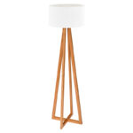 Floor lamp Flordel E27 natural color wood D38.5x116cm