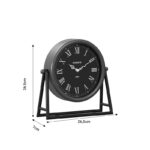 Table clock Clocky black-golden metal-mdf 26.5x7x26.5cm - Слика 3
