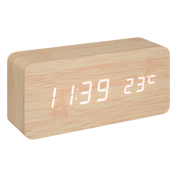 Table clock Gamiel natural color mdf 15x4x7cm