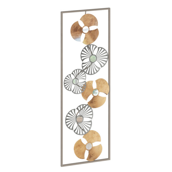 Wall deco Blomma antique golden metal 31x3.5x90cm