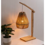 Table lamp Sean E27 40W bamboo in beige shade 32.5x18x56cm - Слика 2