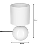 Table lamp PWL-1210 E14 60W ceramic in white gloss color D13x25cm - Image 3