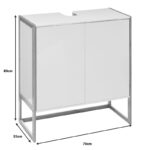 Bathroom cabinet-counter Derfen mdf in white-natural color 70x33x80cm - Image 4