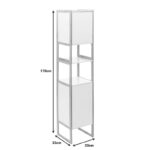 Wall cabinet-column Derfen mdf in white-natural color 33x33x170cm - Image 3