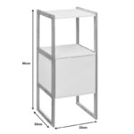Low wall-mounted cabinet Derfen in white-natural color 33x33x80cm - Image 4