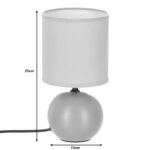Table lamp PWL-1210 E14 ceramic in grey color D13x25cm - Image 2