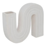 Vase Snaky ceramic in white color 25x5x21cm