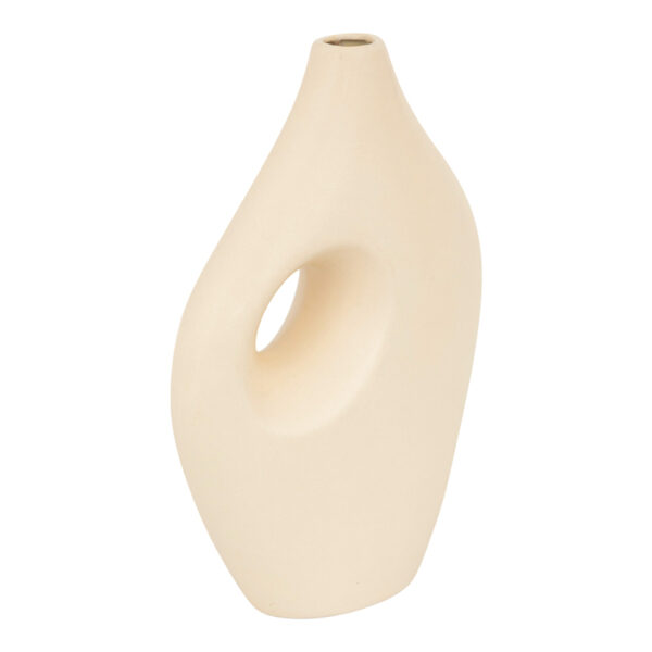 Vase Theremy ceramic in beige color 19.2x8x30cm
