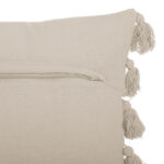Deco cushion with fringes Erden in ivory color 50x50cm - Image 3