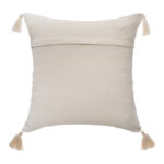 Deco cushion with fringes Polat in beige color 59x59cm - Image 2