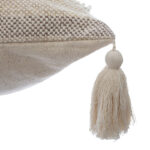 Deco cushion with fringes Polat in beige color 59x59cm - Image 3