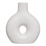 Vase Wanif ceramic in white color 17x7x19.5cm - Image 2